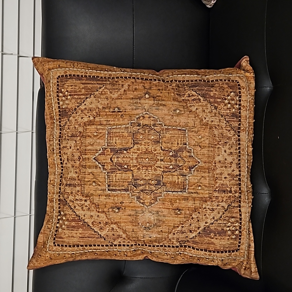 Embroidered Indian Motif Accent Pillow
